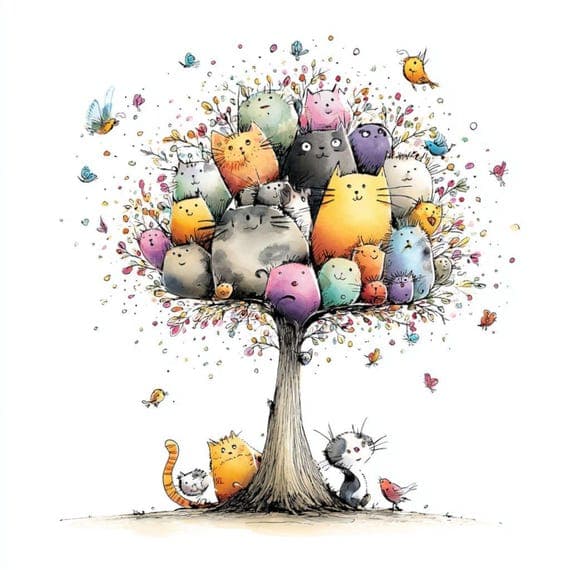 25 Watercolor Quirky Cat Clipart (JPG) β view 5 β watercolor clipart transparent PNG instant download