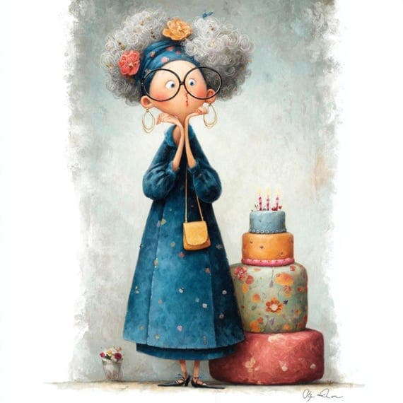 20 Happy Birthday Woman Clipart (JPG) β view 8 β watercolor clipart transparent PNG instant download