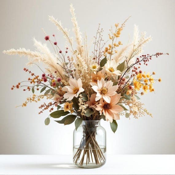 Dried Flower Bouquet PNG, Rustic Floral Clipart (Commercial Use) β view 6 β watercolor clipart transparent PNG instant download