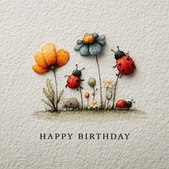10 Happy Birthday Floral Card Printable β view 4 β watercolor clipart transparent PNG instant download
