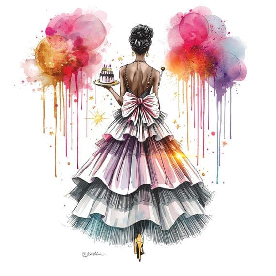 Fashion Party Girl Art , 15 Watercolor Woman Prints for Elegant Decor β view 5 β watercolor clipart transparent PNG instant download