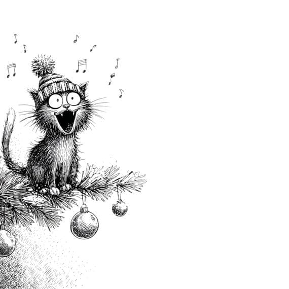 20 Quirky Christmas Cat Clipart (PNG JPG) β view 5 β watercolor clipart transparent PNG instant download