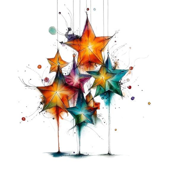 16 Celestial Star Fairy Clipart β view 5 β watercolor clipart transparent PNG instant download