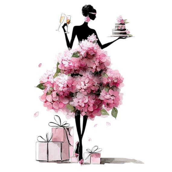 20 Birthday Girl Clipart PNG β view 3 β watercolor clipart transparent PNG instant download