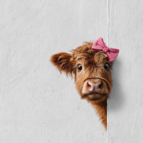 12 Peeking Highland Cow Wall Art – Rustic Farmhouse Animal Prints for — view 4 — watercolor clipart transparent PNG instant download