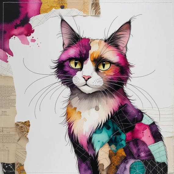 Watercolor Cat Clip Art β view 2 β watercolor clipart transparent PNG instant download