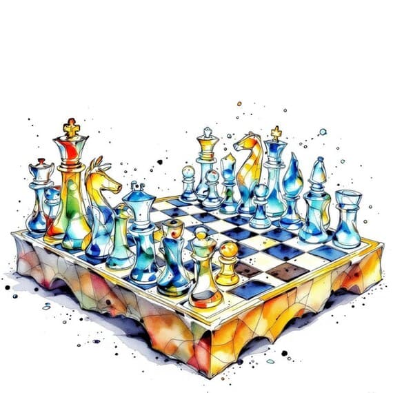Watercolor Chess Pieces Clipart Set β view 4 β watercolor clipart transparent PNG instant download