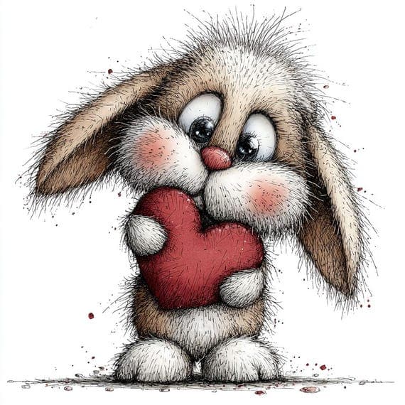 35 Valentine Animal Clipart Heart Balloon Graphics Junk Journal Card M — view 5 — watercolor clipart transparent PNG instant download