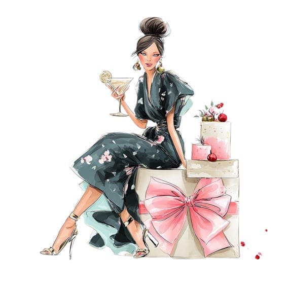 20 Fashion Birthday Girl Clipart PNG β view 7 β watercolor clipart transparent PNG instant download