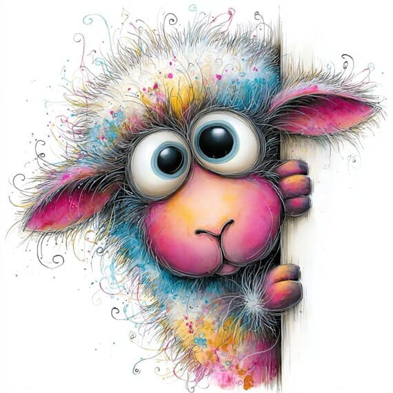 45 Funny Sheep Sketch Clipart (JPG) β view 7 β watercolor clipart transparent PNG instant download