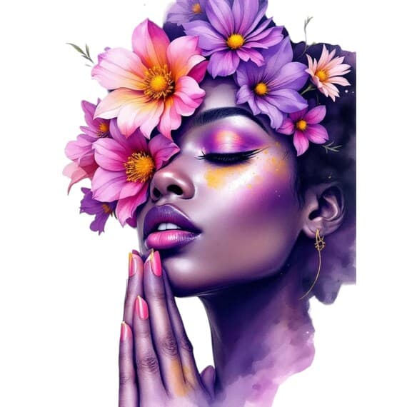 12 Whimsical Praying Woman Clipart PNG β view 8 β watercolor clipart transparent PNG instant download