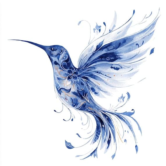 12 Watercolor Hummingbird Clipart β watercolor clipart transparent PNG instant download