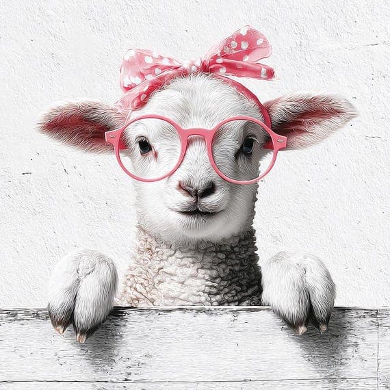 Funny Farm Animal Wall Art – 12 Quirky Cow Pig Sheep Prints for Farmho — watercolor clipart transparent PNG instant download