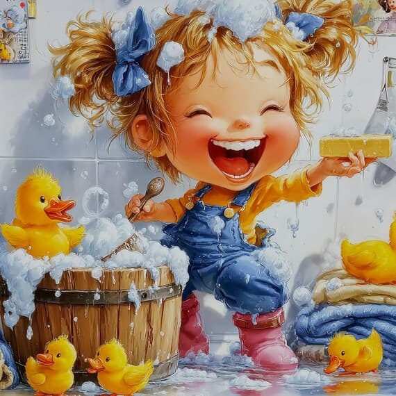 Watercolor Duckling Bath Clipart β view 6 β watercolor clipart transparent PNG instant download