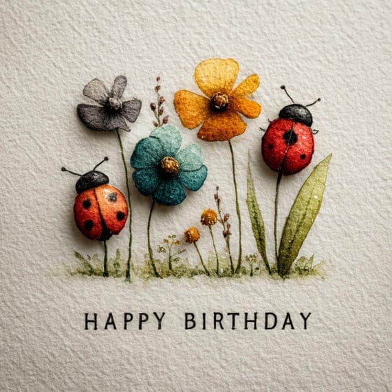 10 Happy Birthday Floral Card Printable β view 2 β watercolor clipart transparent PNG instant download