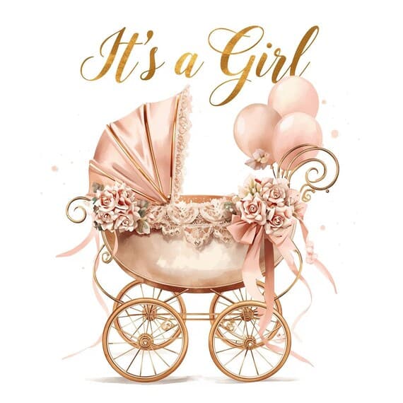 Vintage Baby Carriage Clipart β view 4 β watercolor clipart transparent PNG instant download