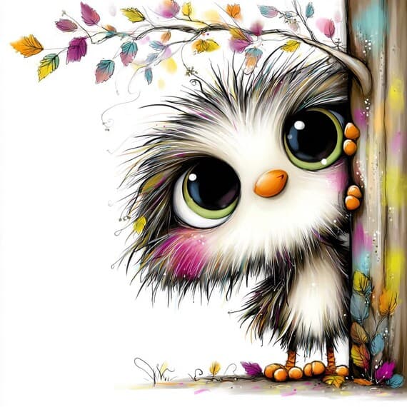 Peekaboo Birds Clipart – Whimsical Watercolor Bird Illustrations, Digi — view 5 — watercolor clipart transparent PNG instant download