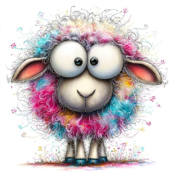 45 Funny Sheep Sketch Clipart (JPG) β view 8 β watercolor clipart transparent PNG instant download