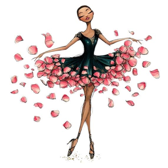 20 Floral Dress Girl Clipart (JPG) β view 3 β watercolor clipart transparent PNG instant download