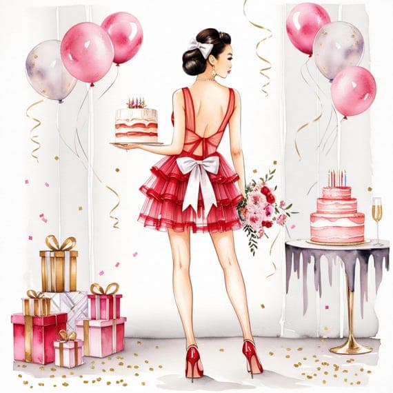 Watercolor Birthday Girls Clipart β view 5 β watercolor clipart transparent PNG instant download