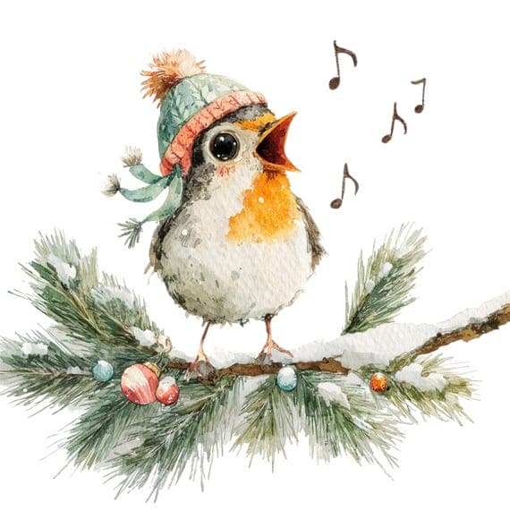 18 Christmas Bird Clipart Set β view 4 β watercolor clipart transparent PNG instant download