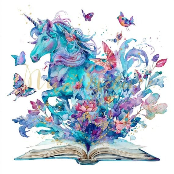 Watercolor Unicorn Clipart β view 7 β watercolor clipart transparent PNG instant download