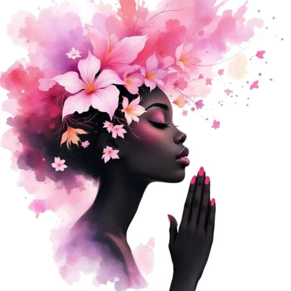 12 Whimsical Praying Woman Clipart PNG β watercolor clipart transparent PNG instant download