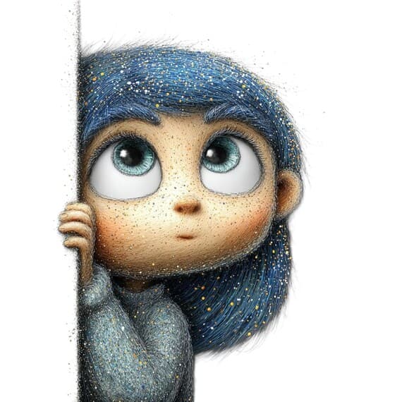 15 Peeking Starry Girl Clipart (JPG) β view 3 β watercolor clipart transparent PNG instant download