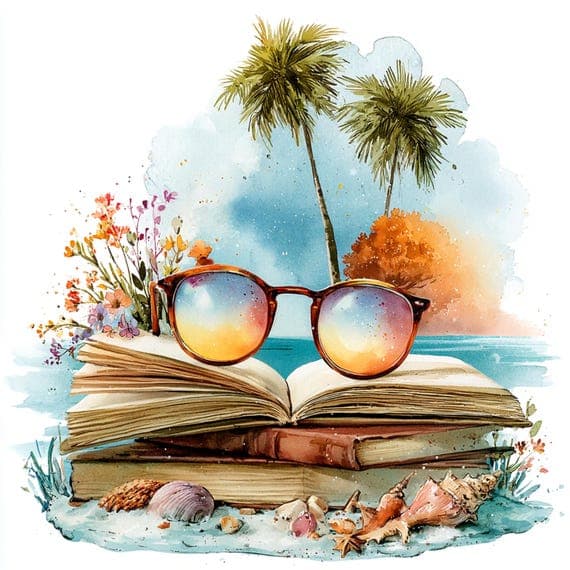 20 Boho Beach Books Clipart PNG β view 3 β watercolor clipart transparent PNG instant download