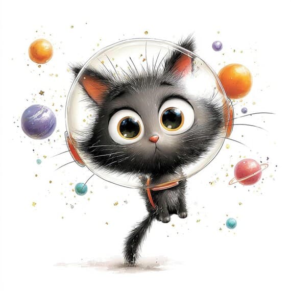 15 Space Explorer Cats Clipart (JPG) – Funny Astronaut Galaxy Cats for — view 4 — watercolor clipart transparent PNG instant download