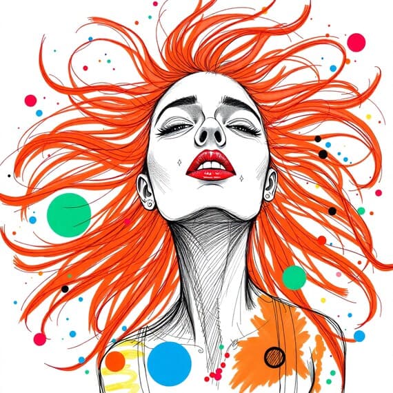 Abstract Woman Face Clipart β view 3 β watercolor clipart transparent PNG instant download