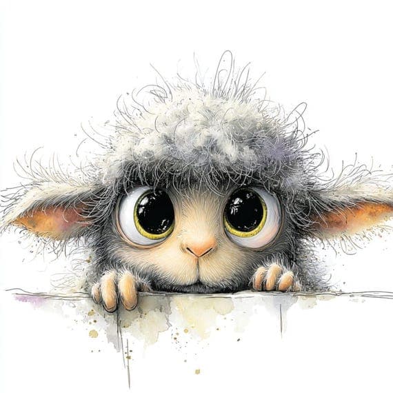 35 Farm Peeking Animals Clipart (JPG) — watercolor clipart transparent PNG instant download