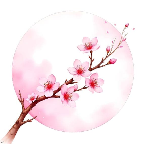 Watercolor Cherry Blossom Clipart — watercolor clipart transparent PNG instant download